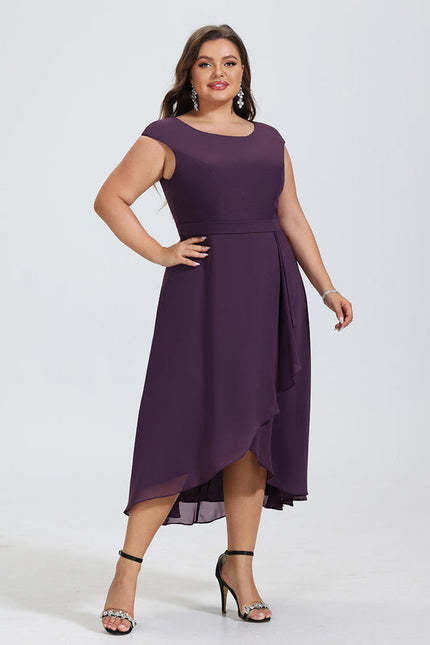 Robe de Soirée Vaporeuse Prune - gallery 8