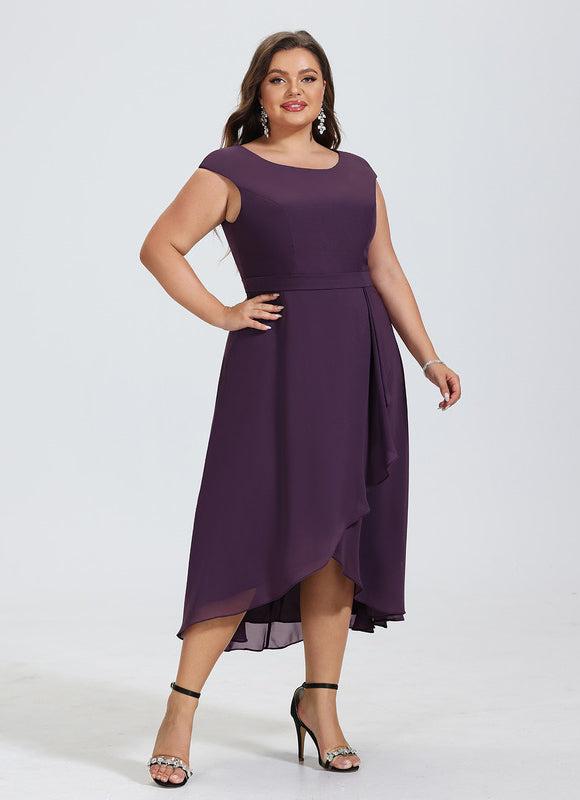 Robe de Soirée Vaporeuse Prune - gallery 8
