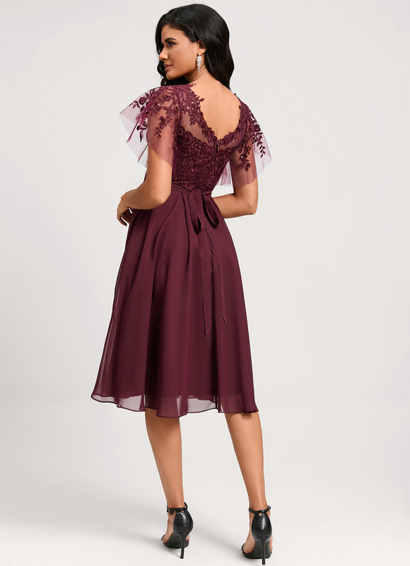 Robe de Soirée Bordeaux Évanescent - gallery 1