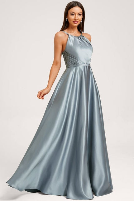 Robe de Soirée Satin Aquatique