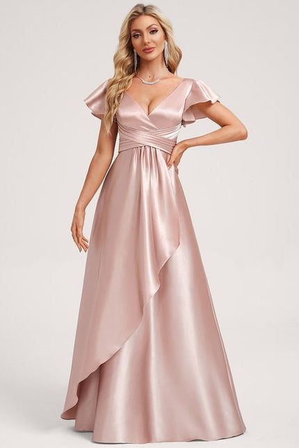 Robe de Soirée Satin Vert Pâle