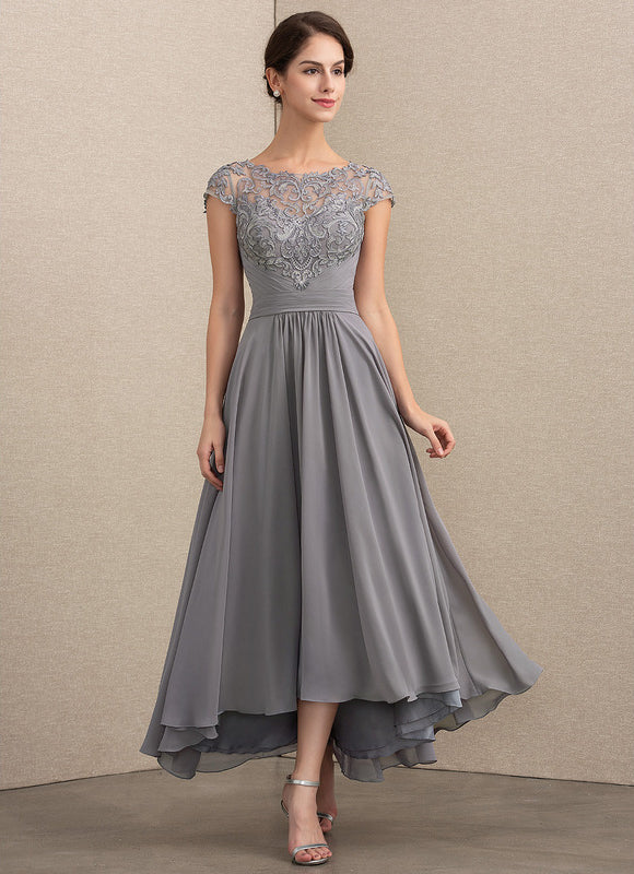 Robe de Soirée Gris Élégant Couture