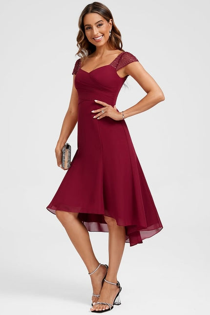 Robe de Soirée Bourgogne Fluide - gallery 4