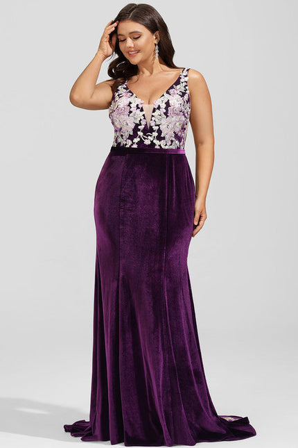 Robe de Soirée Velours Violet Éclat - gallery 4