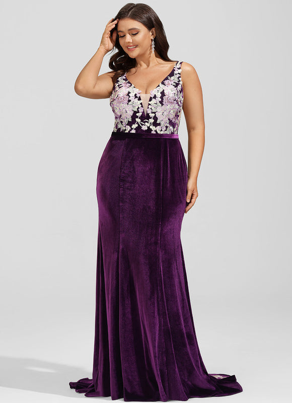 Robe de Soirée Velours Violet Éclat - gallery 4