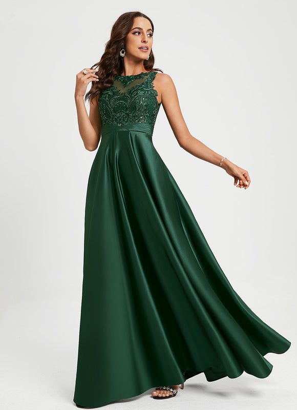 Robe de Soirée Élégance Satinée Émeraude - gallery 5