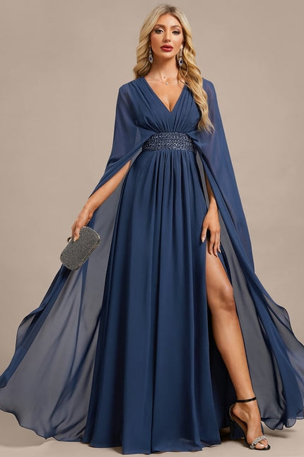Robe de Soirée Chiffon Marine
