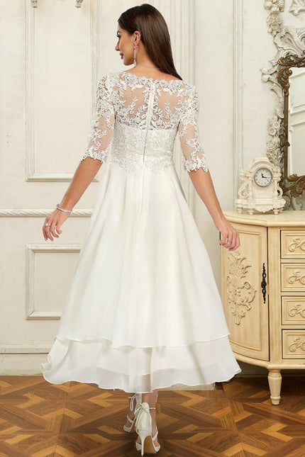 Robe De Soirée En Soie Blanche - gallery 3