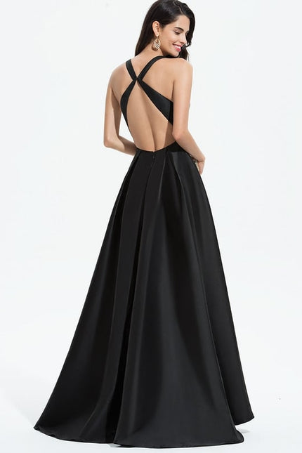 Robe Bustier Noire Longue De Soirée - gallery 4