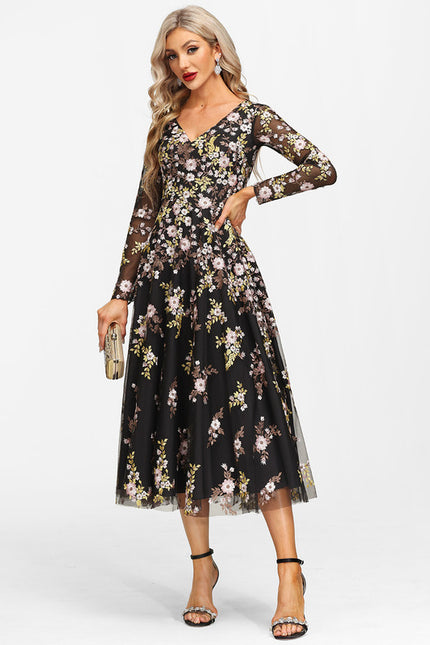 Robe de Soirée Florale Nocturne - gallery 2