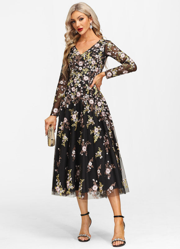 Robe de Soirée Florale Nocturne - gallery 2