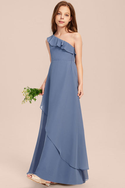 Robe de Soirée Bleu Chiffon Élégant - gallery 2