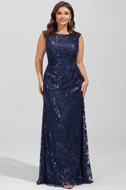 Robe Longue Bleue Pailletée Soirée - gallery 4