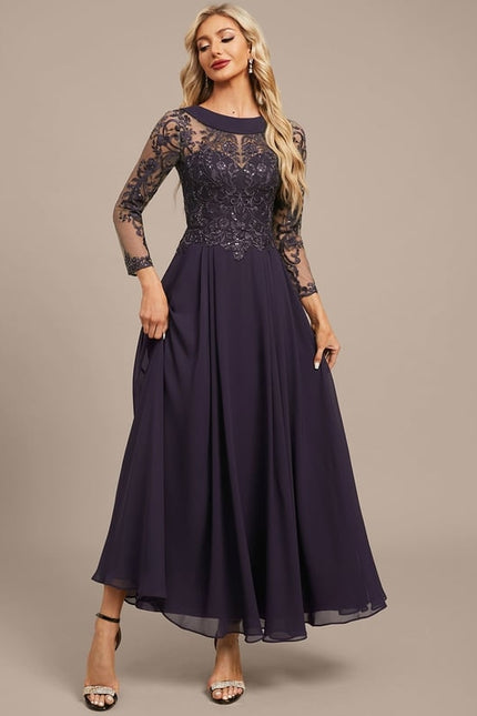 Robe de Soirée Chic Illusion Mousseline - gallery 5