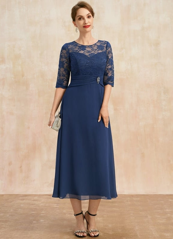 Robe de Soirée Marine Élégante