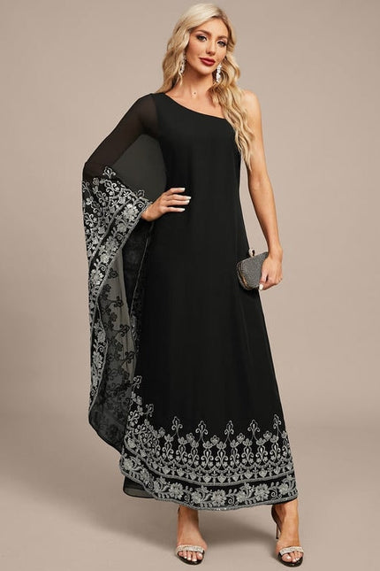 Robe de Soirée Noire Éthérée