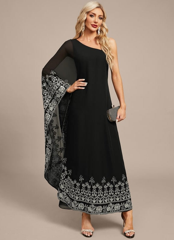 Robe de Soirée Noire Éthérée