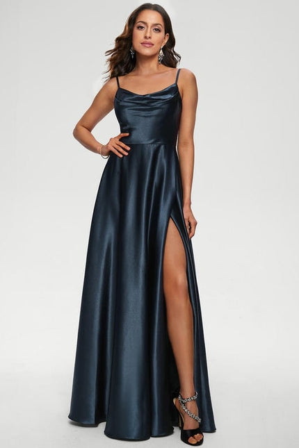 Robe de Soirée Satinée Rose Douce