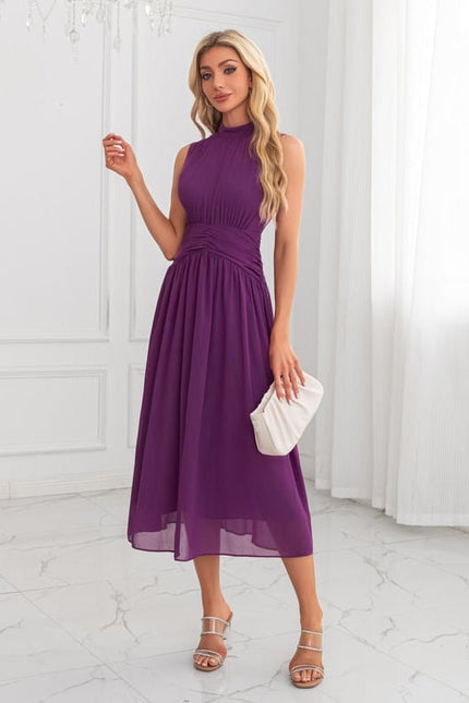 Robe de Soirée Violette Fluide - gallery 5