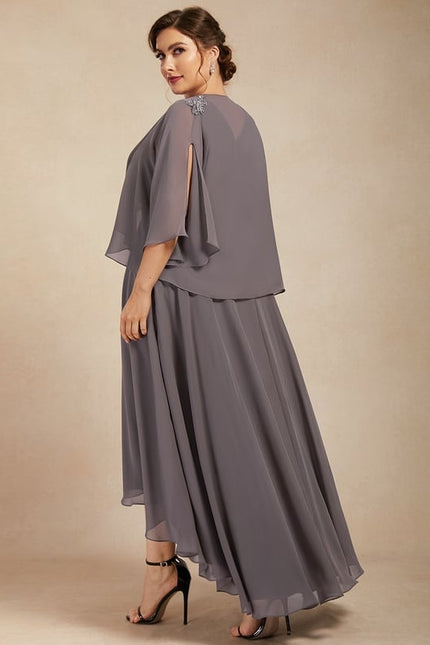 Robe de Soirée Gris Nuageux Chic - gallery 9