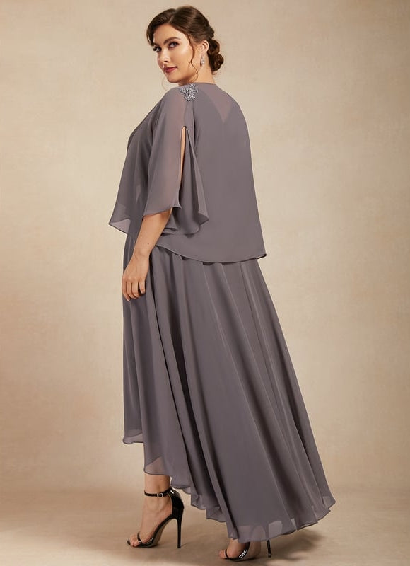 Robe de Soirée Gris Nuageux Chic - gallery 9