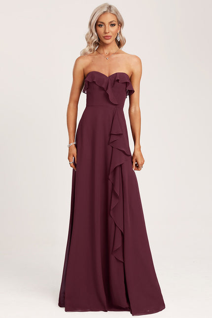 Robe de Soirée Élégance Vin Rouge - gallery 4