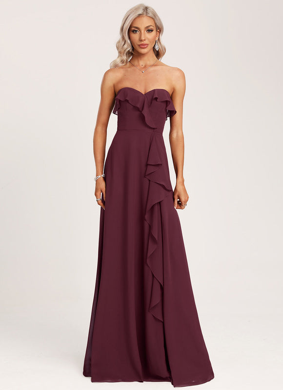Robe de Soirée Élégance Vin Rouge - gallery 4