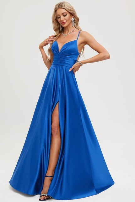 Robe de Soirée Satinée Rubis - gallery 2