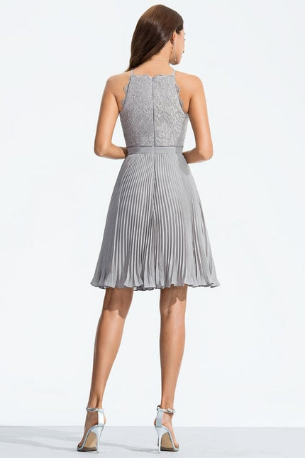 Robe de Soirée Grise Plissée - gallery 1
