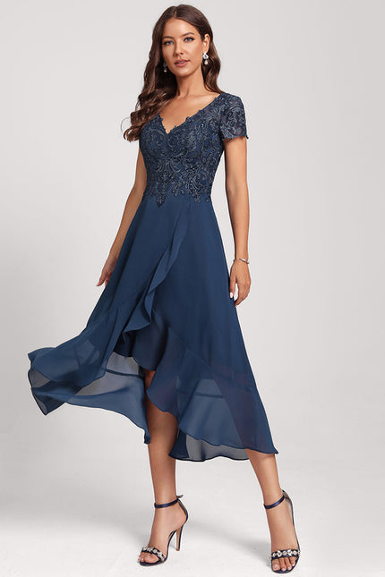 Robe de Soirée Flottante Marine