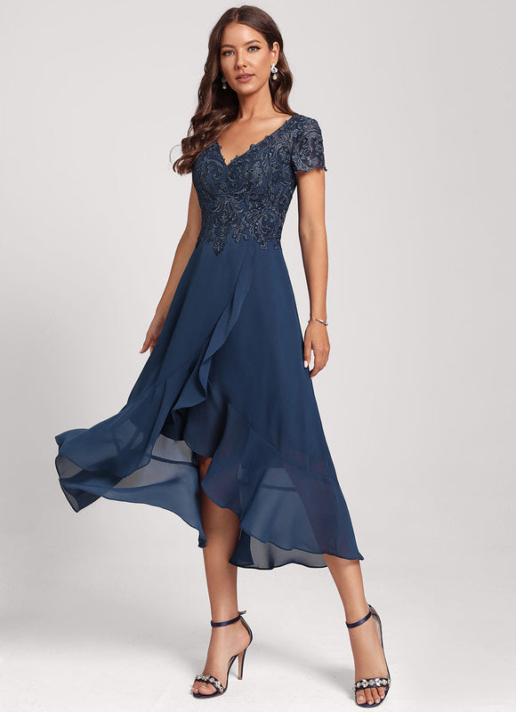Robe de Soirée Flottante Marine
