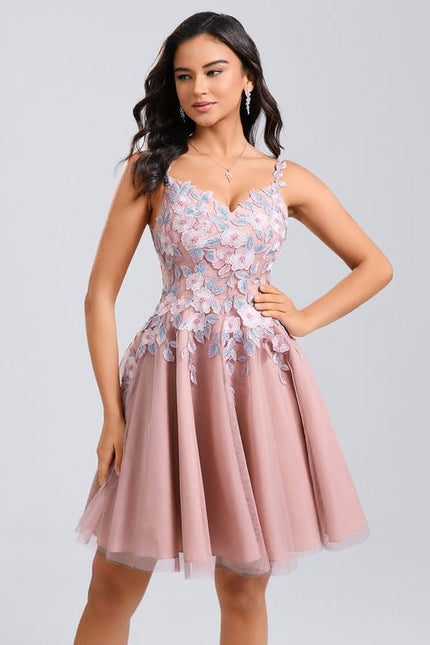 Robe de Soirée Fleurie Rosée - gallery 2