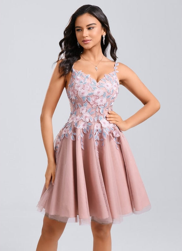 Robe de Soirée Fleurie Rosée - gallery 2