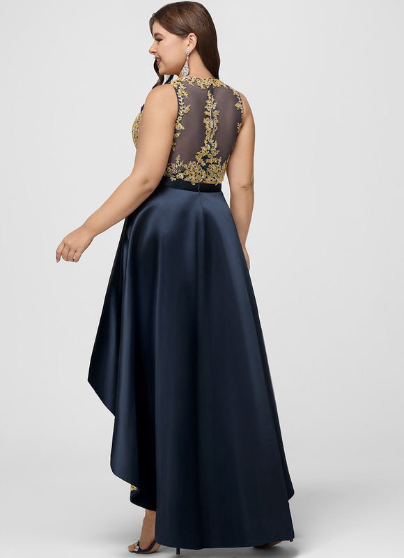 Robe de Soirée Éclat Doré Asymétrique - gallery 7