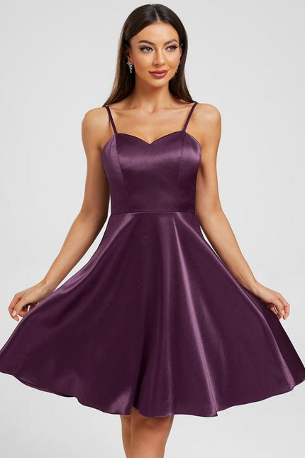 Robe de Soirée Satinée Prune
