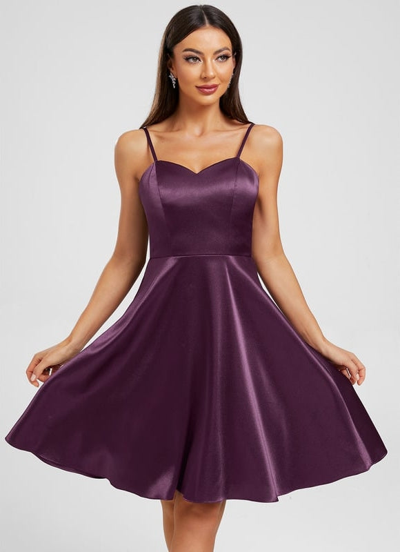Robe de Soirée Satinée Prune